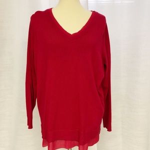 Lane Bryant red v neck sweater 18/20